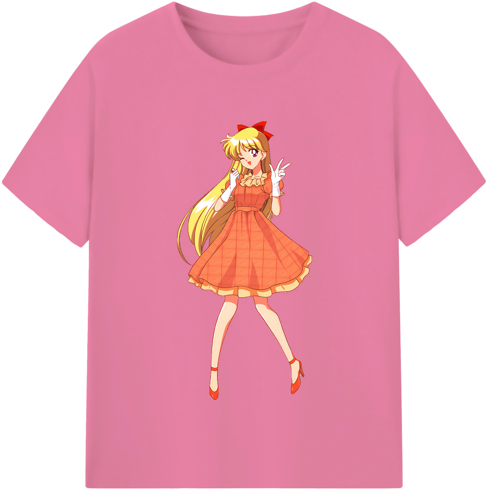 （画像用） 美少女戦士セーラームーン 愛野 美奈子 あいの みなこ Sailor Moon Aino Minako 綿100％半袖Tシャツ（フロントプリント）